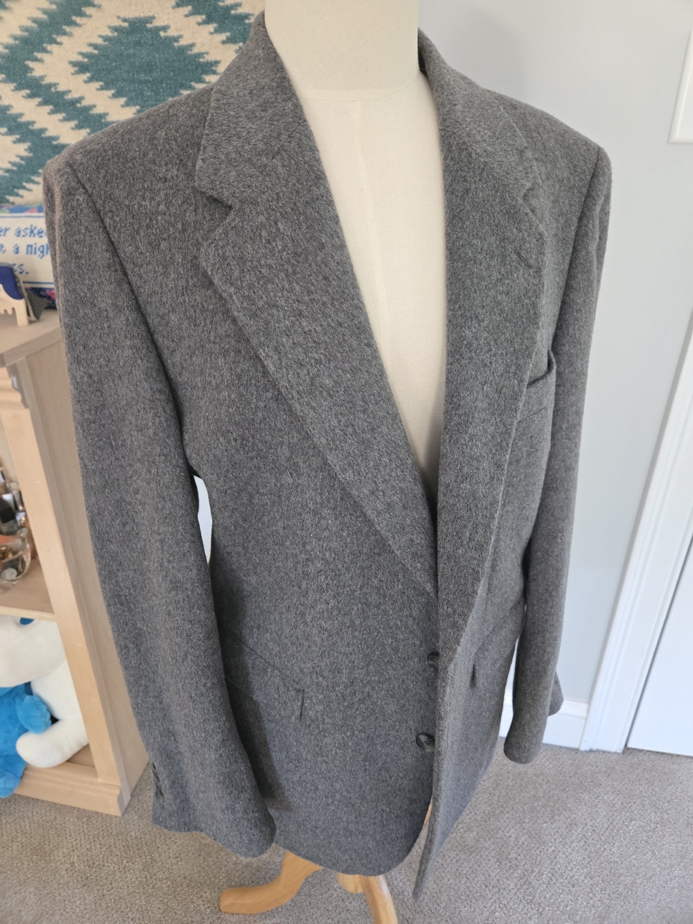 Egon Von Furstenberg Men's Gray Camel Sport Coat Jacket Blazer Natural